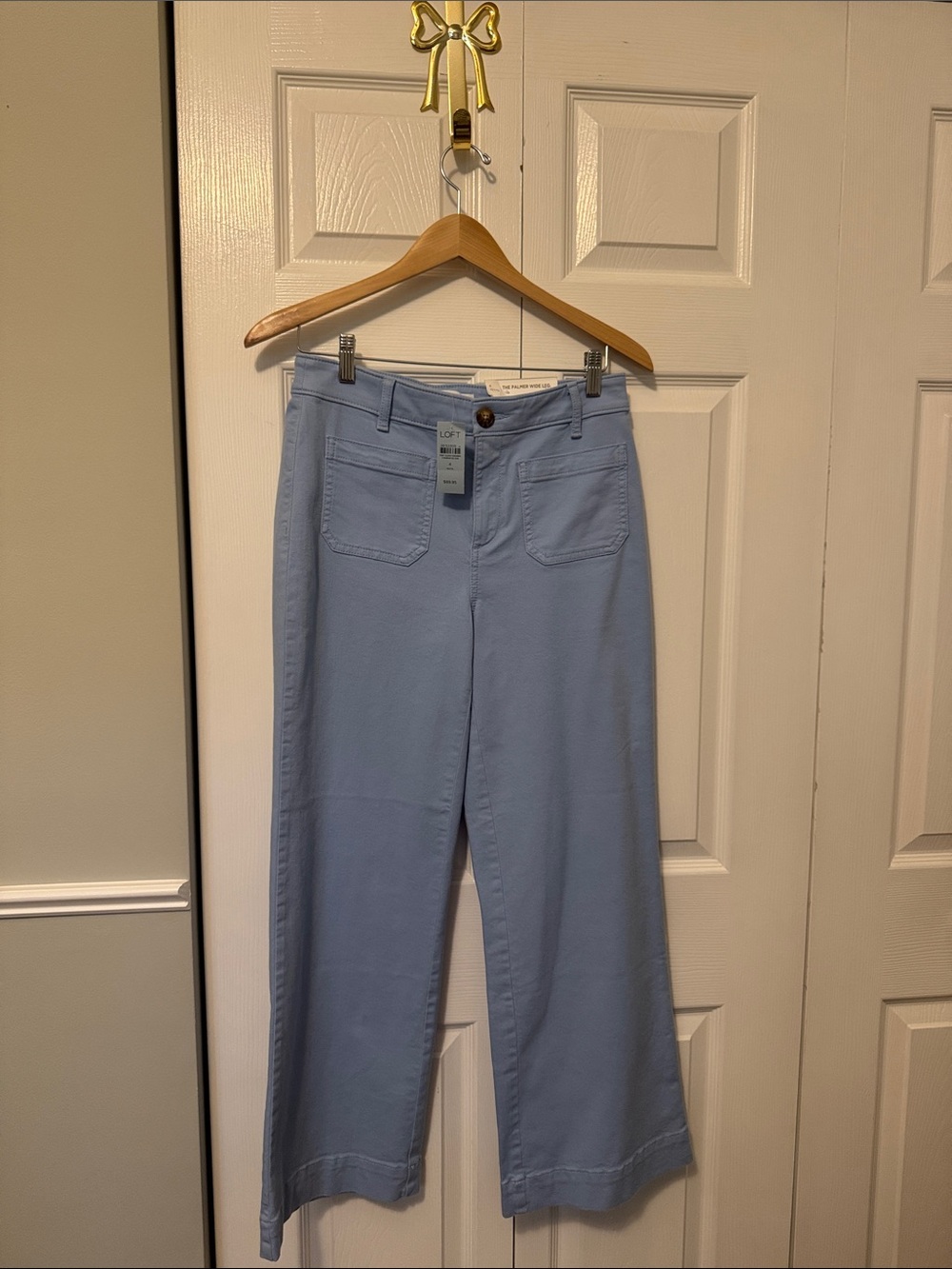 LOFT Palmer Pant Pastel Blue Wide-Leg Trousers